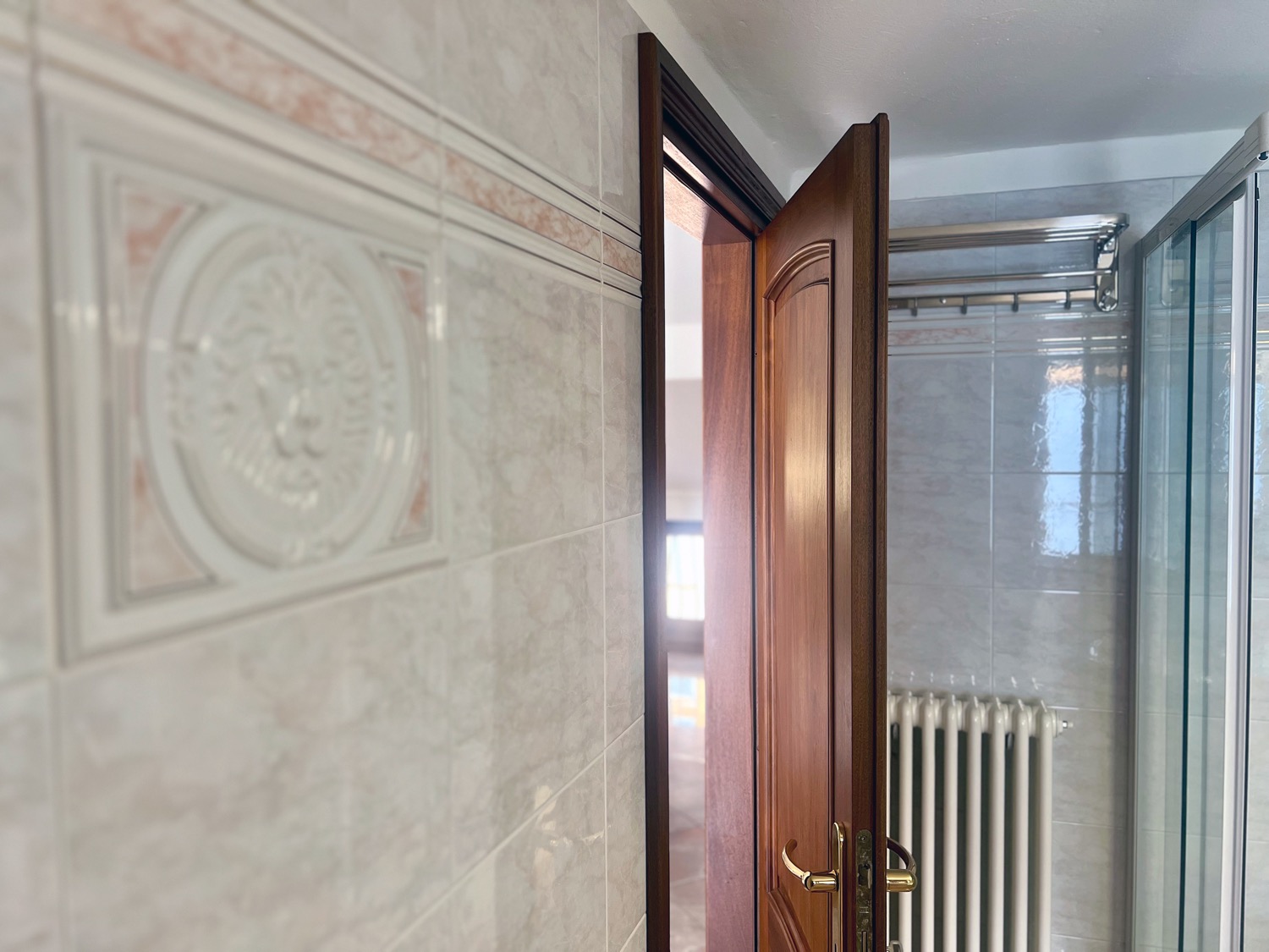 Wooden portal leads to processed structure