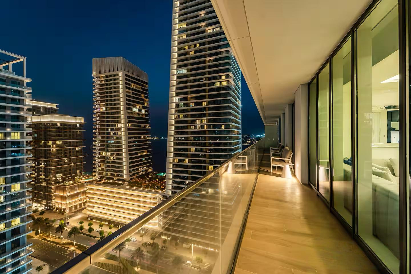Skyscraper structure in blue sky
