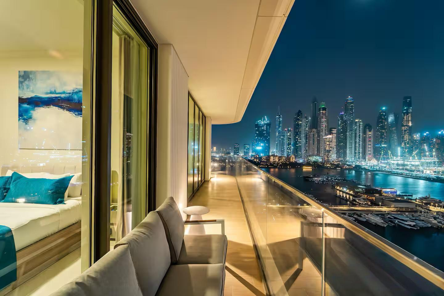 Glass pillow on raw structure in cityscape