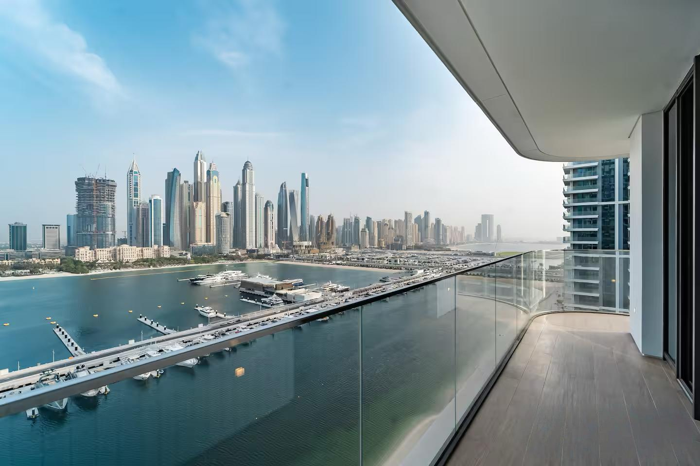 Blue cloudy sky over skyscraper