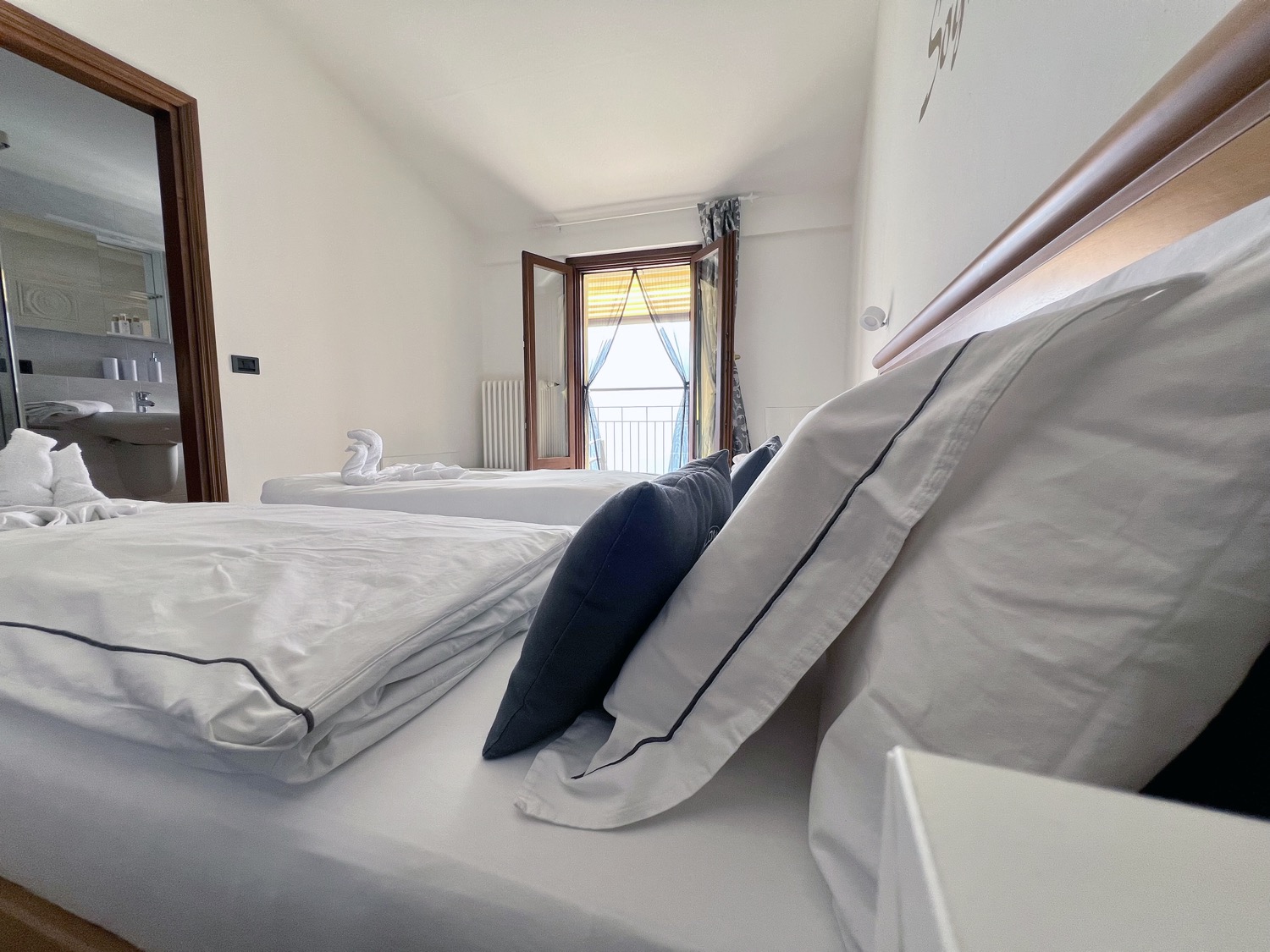 Cozy bedroom with furniture and window