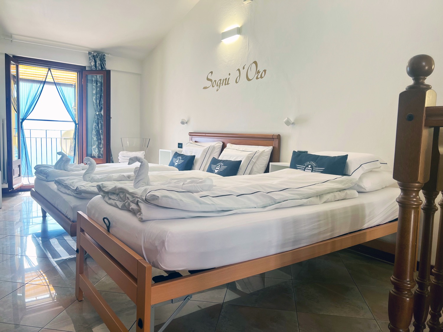 Bedroom interior with bed and furniture