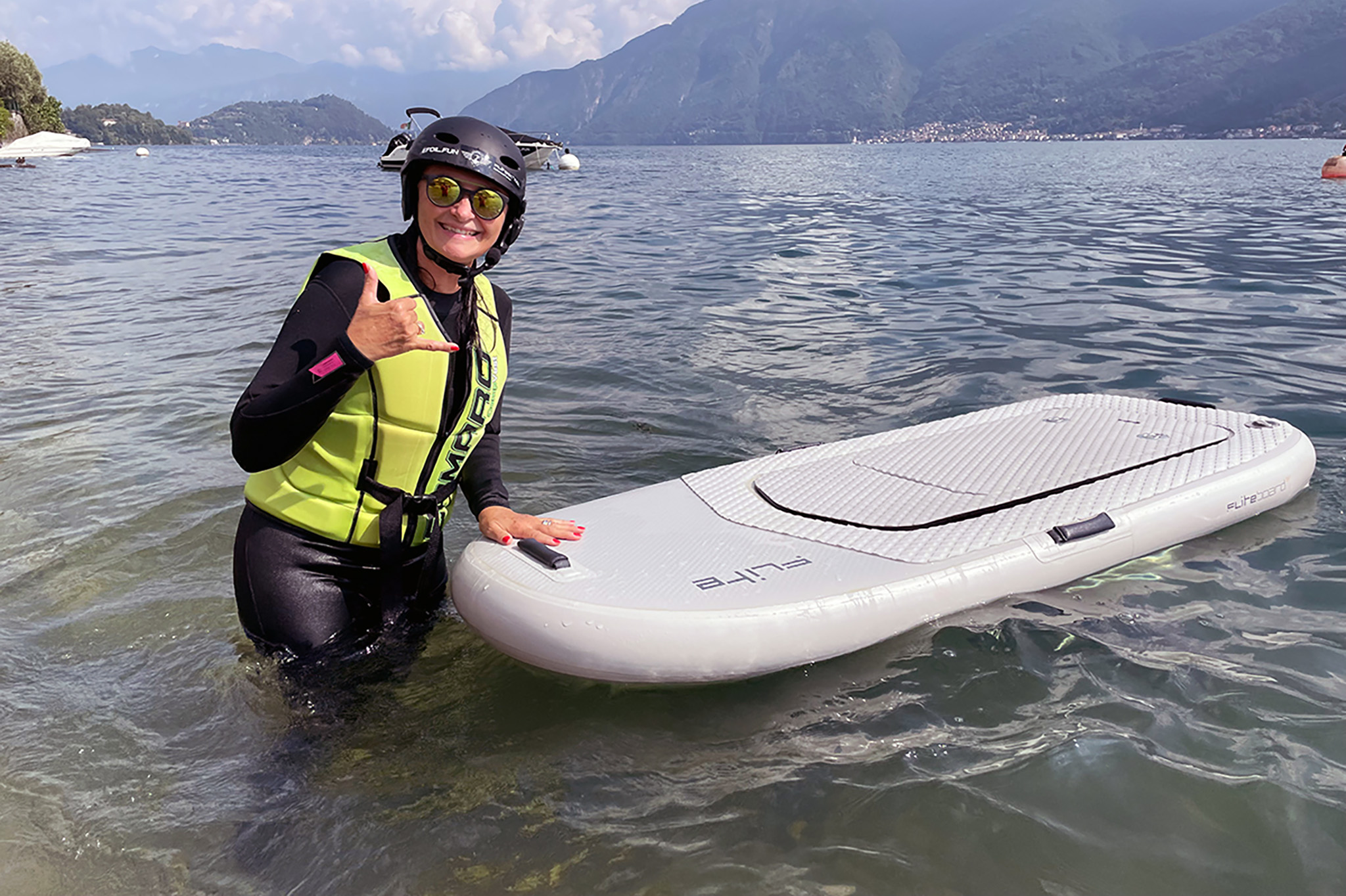 A group of people enjoying water sports