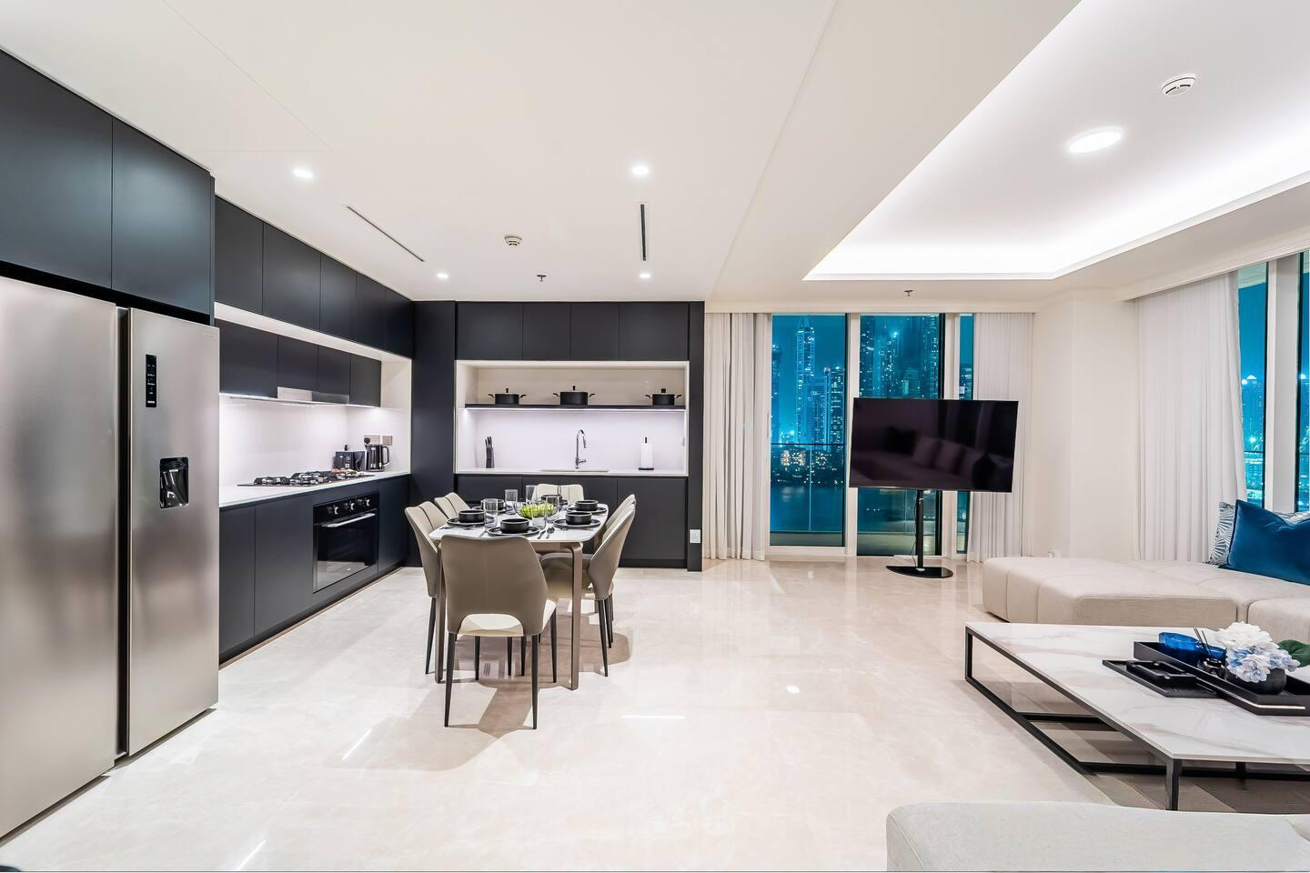 A wooden room with various furniture items