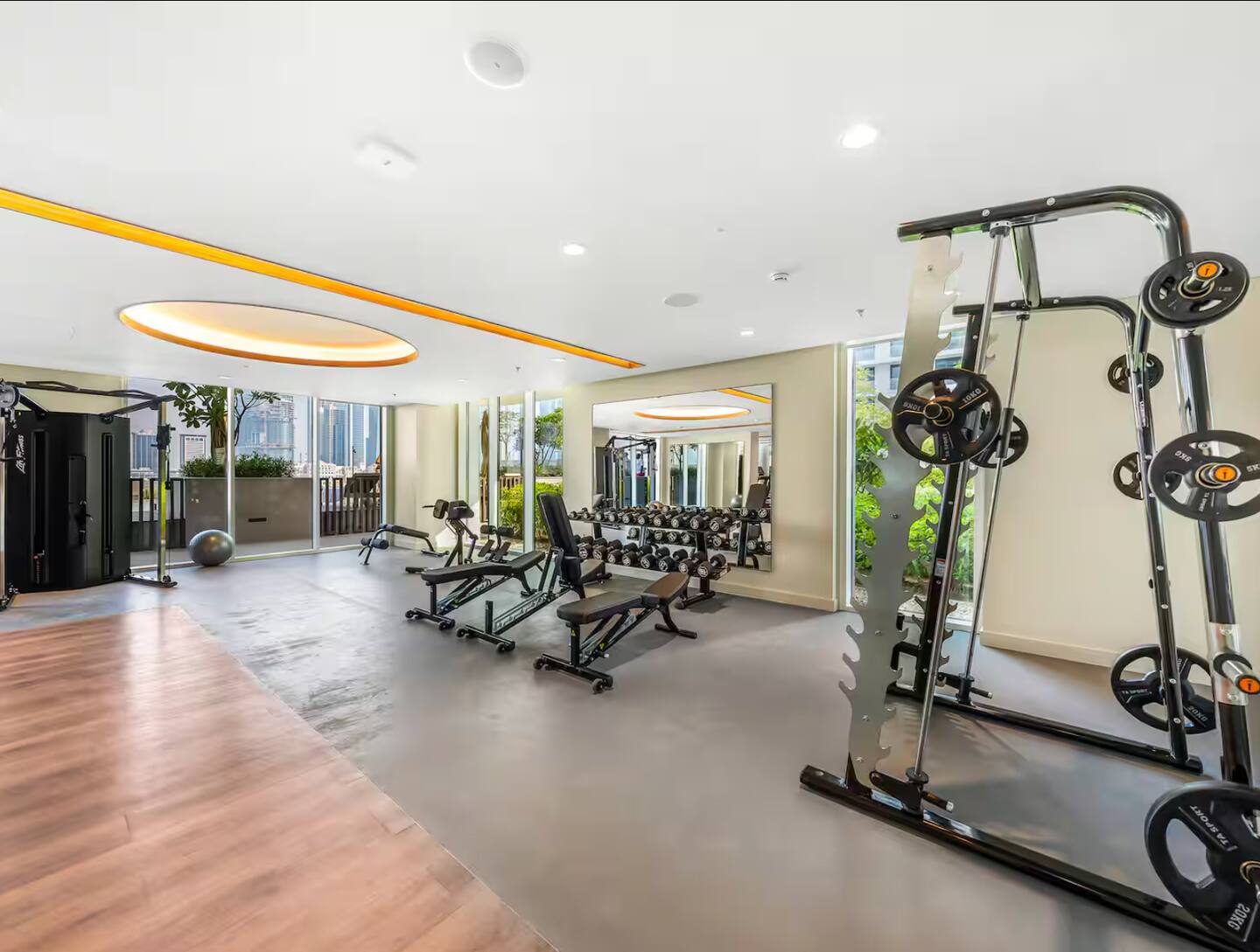 Wooden club room for sports and health