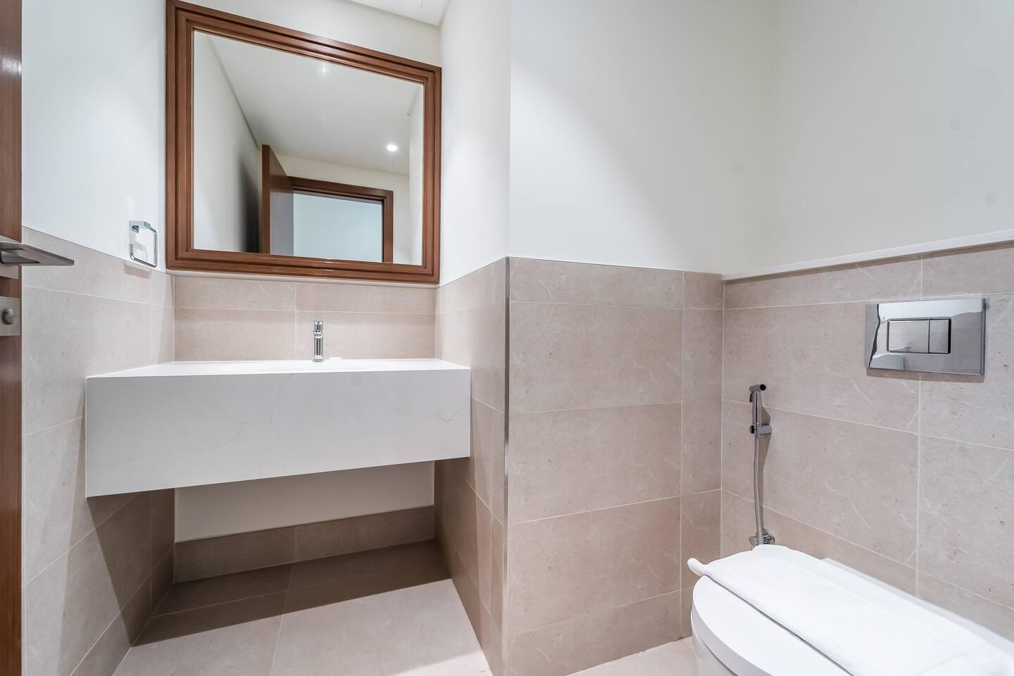 Modern bathroom interior with clean lines