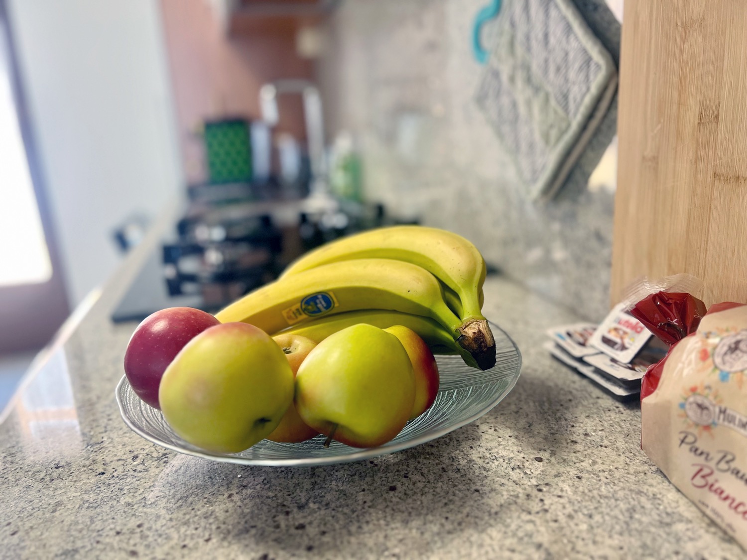 Wooden table with processed fruit