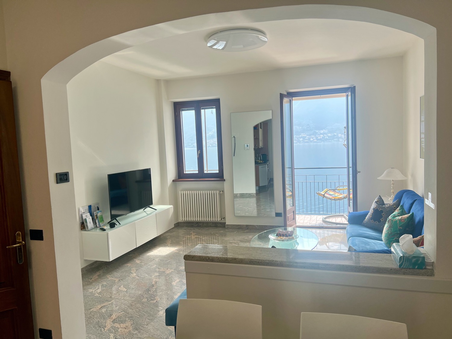 Wooden furniture with arched doorways