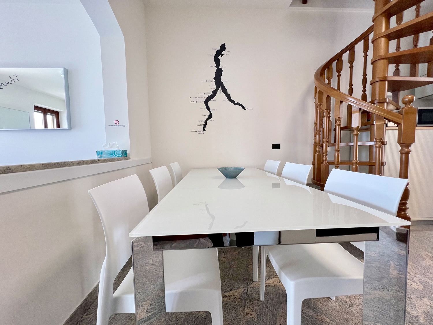 Wooden table structure with furniture