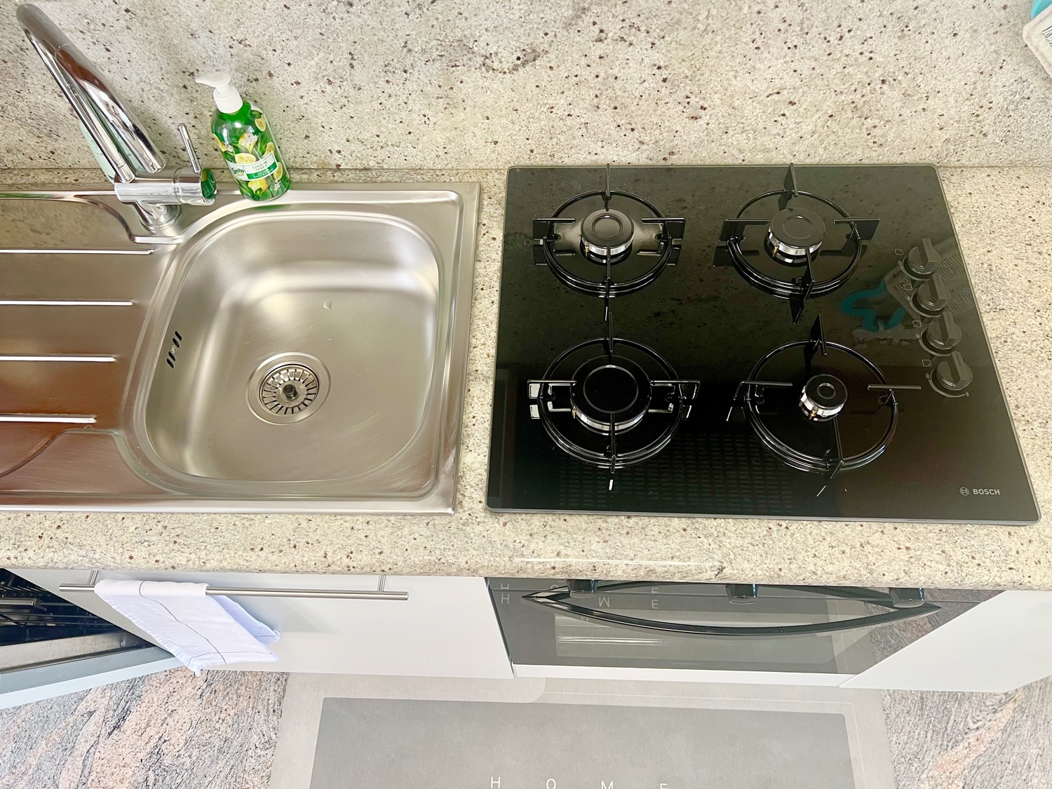 Kitchen interior with cabinet and stove
