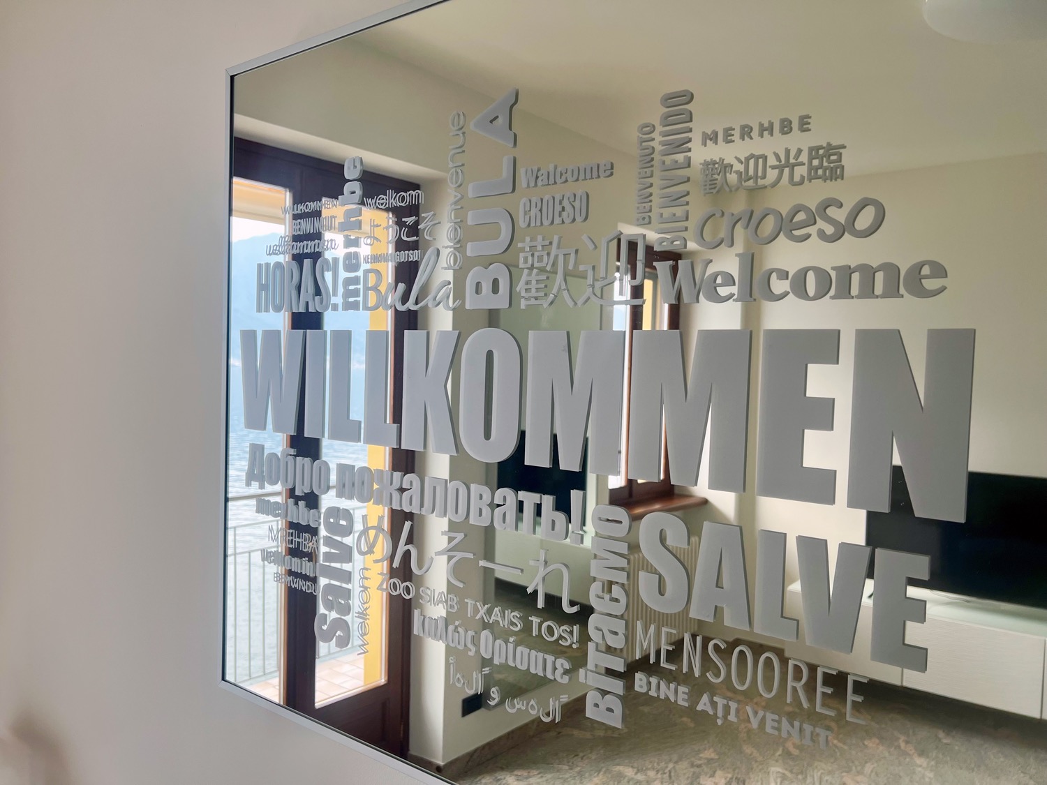 Friendly sign welcomes visitors