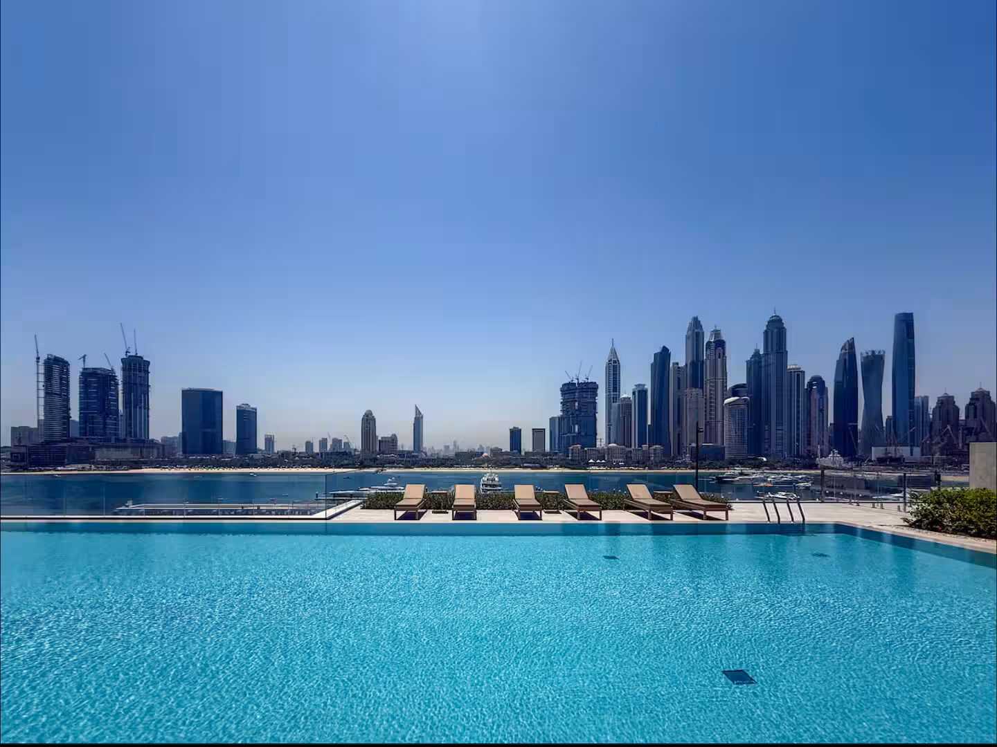 Blue sky above cityscape