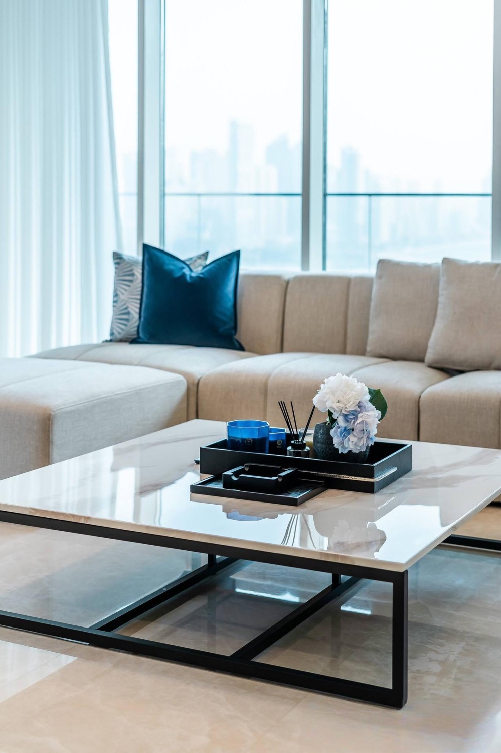 Cozy living room with stylish furniture